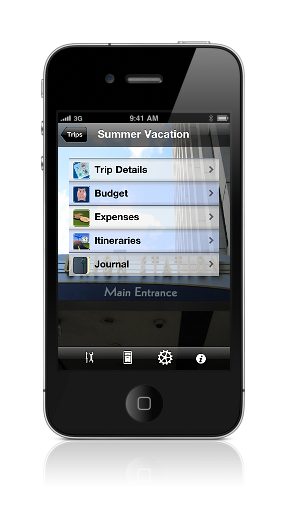 Navigation by trip screenshot